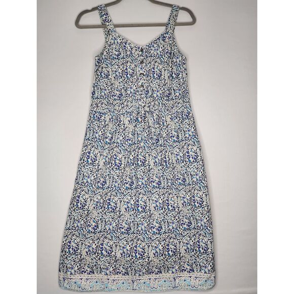G.H. Bass & Co. Dresses & Skirts - Womans Summer Mini Dress Sz 2 Blue and White‎ Floral Elastic Waist with Pull Tie